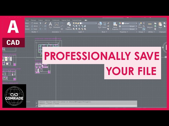 How to Professionally save an Autocad file ?