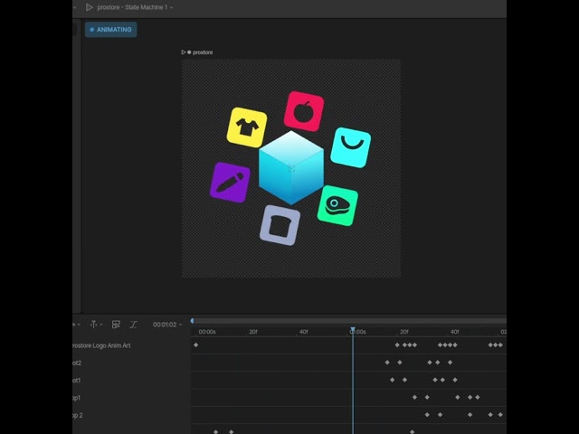Splash screen animation for an app. Made with Rive App