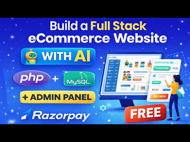 Build a Full Stack eCommerce Website with AI (PHP + MySQL) | Admin Panel + Razorpay | FREE