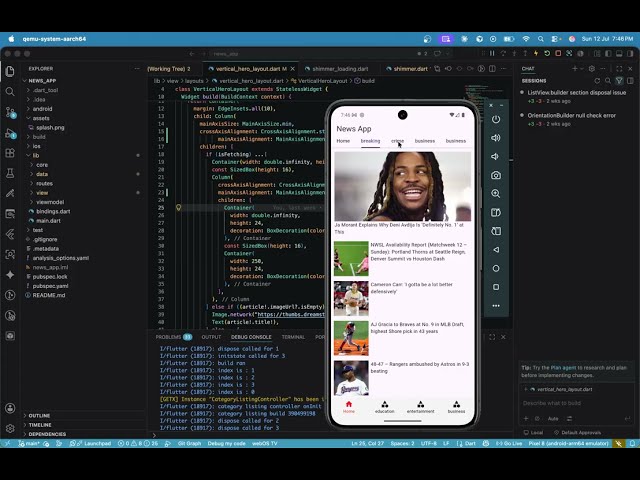 Flutter Tutorial Preview: Premium News App Layout with Get 🚀