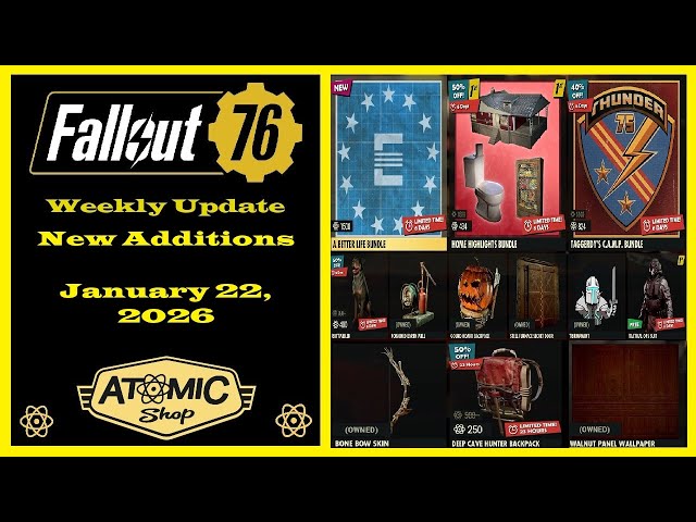 New Additions To The Atomic Shop For January 22, 2026 - Fallout 76 Atomic Shop Update