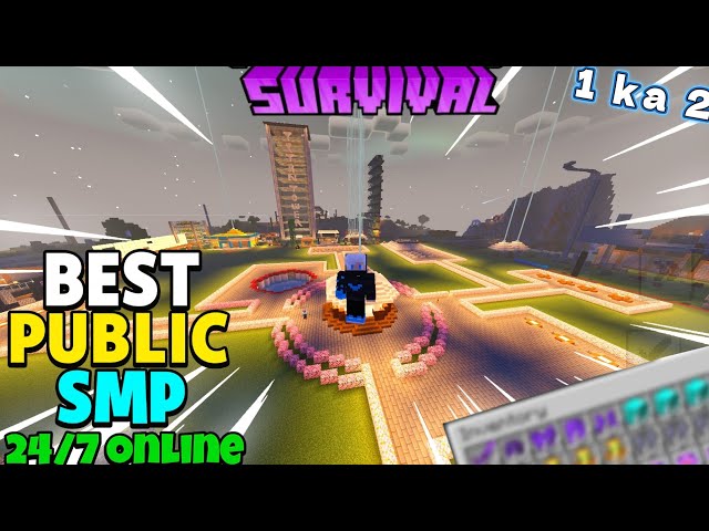 ⚔️  New Best Public Survival SMP Minecraft 👻  | Java + PE | All Versions | Free To Join 🎉