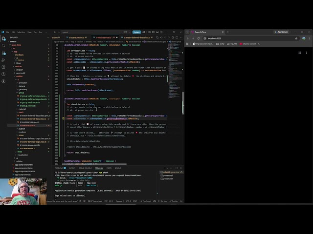 ThreeJS and Angular Space And Time Application - Video 548: Group Refactor 010