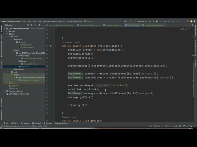 WebElement inspections and Mapping, Page Object models and Writing your first Test case