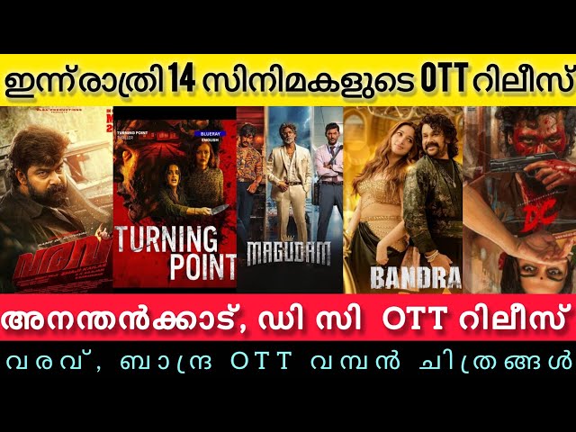 NEW OTT RELEASES MALAYALAM TODAY l DC,ANANDHAN KAADU,BANDRA,MAKUTAM OTT RELEASES l TONIGHT OTT RELEA