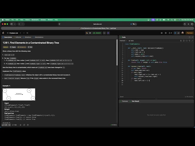 No Sound Leetcode 1261: Find Elements in a Contaminated Binary Tree