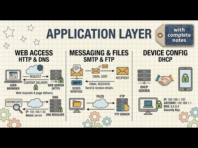 Application Layer Protocols Explained | HTTP, DNS, SMTP, FTP, DHCP