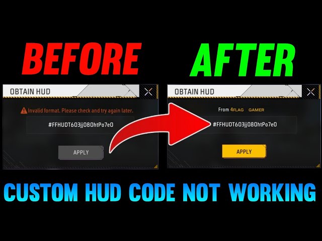 FREE FIRE CUSTOM HUD CODE INVALID PROBLEM 😂 || PROBLEM SOLVED 👍 || NEW OB54 UPDATE 😱