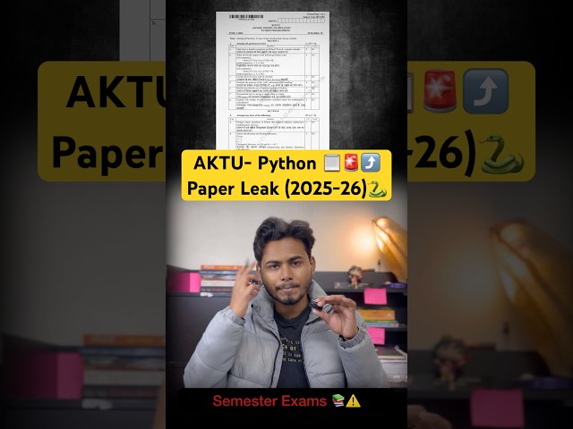 AKTU Python Programming One Shot 🫡| PYQ + Most Important Questions 🚨