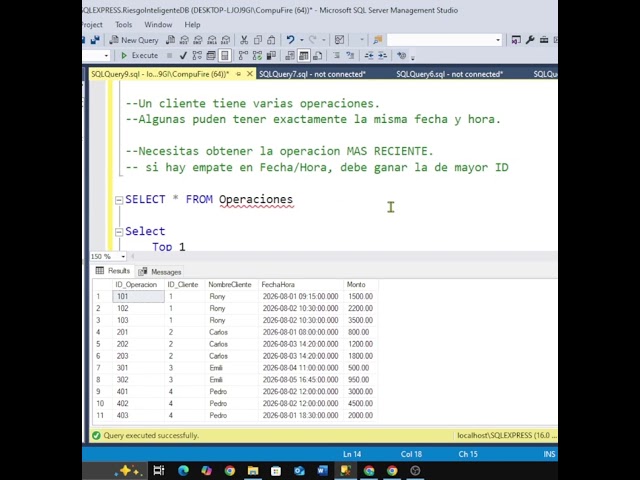 🚨 ¿Cómo obtener el último registro de un cliente correctamente en SQL Server?