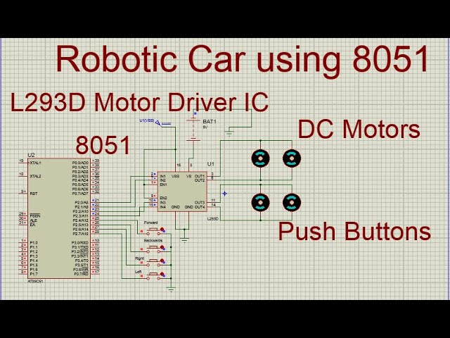 Proteus Simulation: Robotic Car Using 8051 Micro controller and L293D