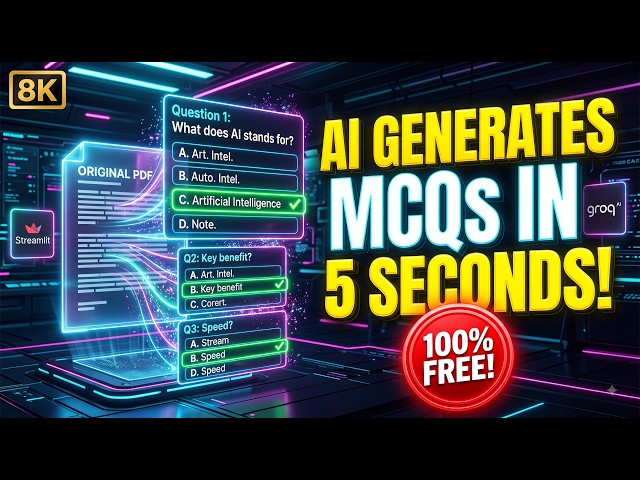 Build an AI Quiz Generator Website in 10 Mins! 🚀 (Free Groq Llama 3 + Streamlit) | Full Source Code