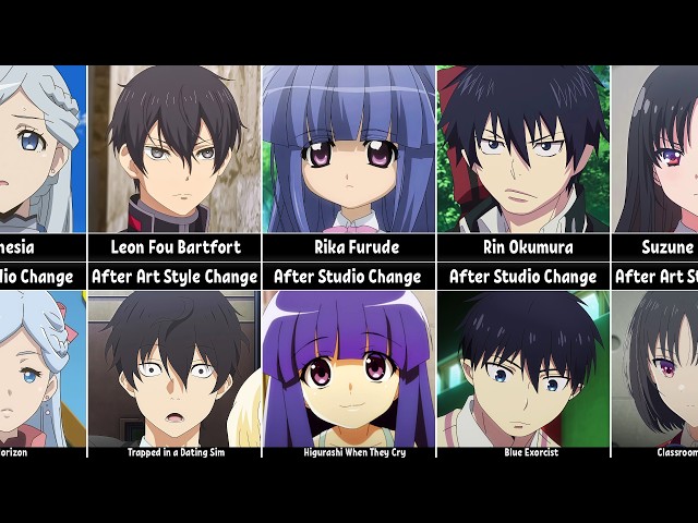 Anime Characters After Art Style & Studio Changes