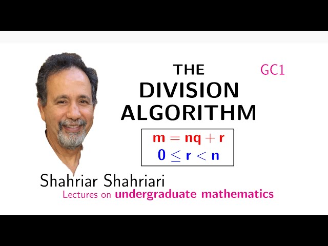 GC1 The Division Algorithm for ordinary integers