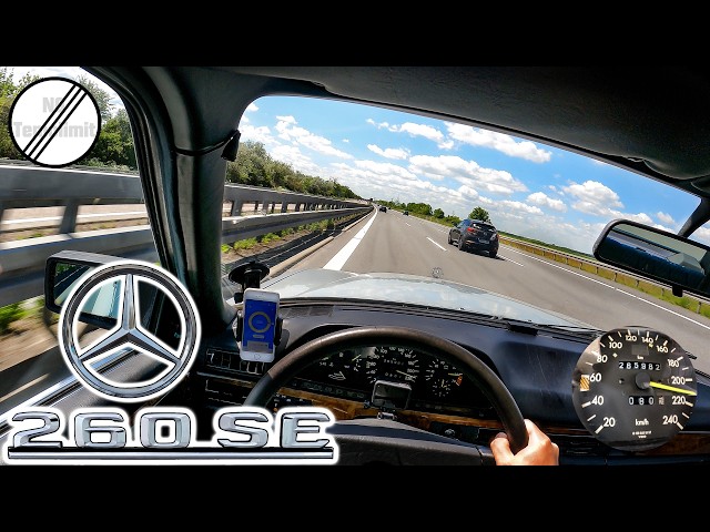 1988 Mercedes W126 260SE Top Speed Autopista alemana POV