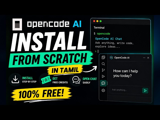How to Install OpenCode AI (2026) | FREE Credits + Complete Setup | In Tamil