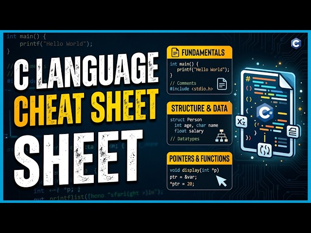 💻 C Language Cheat Sheet | 12 Essential C Programming Concepts for Beginners
