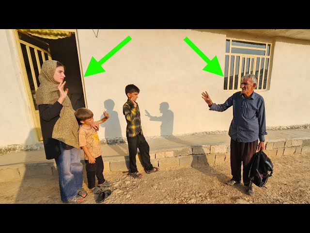Father's bitter farewell to Umm al-Baynin and the children; Mr. Ali went to the city to pay the dowr