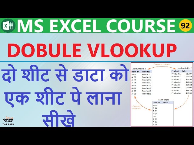 #92 Double V-Lookup Formula in Excel | Vlookup in Excel | Vlookup Function Excel | Vlookup in excel