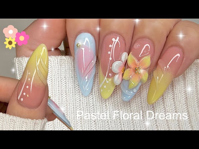 Flores suaves de primavera 🌼 | Tutorial de uñas Gel-X | Paso a paso