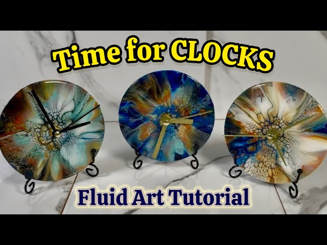Clocks Sell! Fluid Art Tutorial, Bloom Technique #acrylicpainting #fluidart