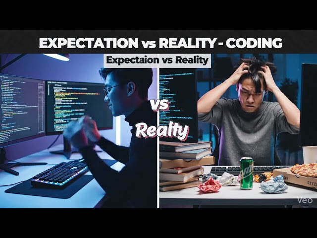 Coding: Expectation vs Reality | Meme 🐱💻   #coding #codingmemes #programmerlife #developerhumor