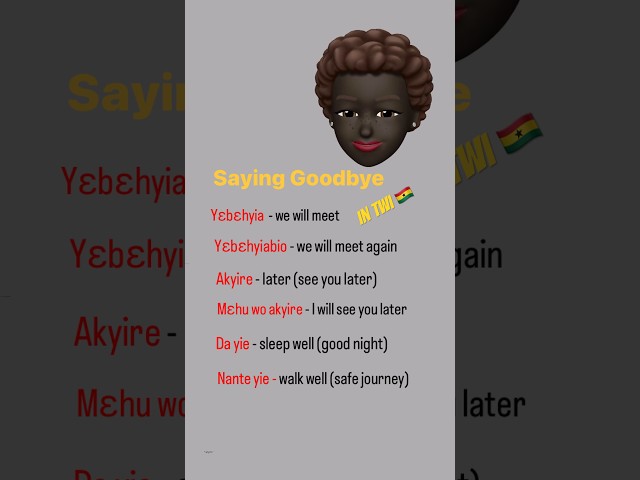 Saying Goodbye in Twi 🇬🇭  #twi #learntwi #speaktwi #Akan  #sayinggoodbye