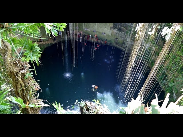 Walk into the Cenote - swimming hole Cancun trip 2015