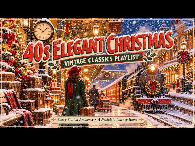 A Nostalgic Journey Home 🚂  Greatest 40s Vintage Christmas Classics 🕰️ Elegant Christmas Music Mix
