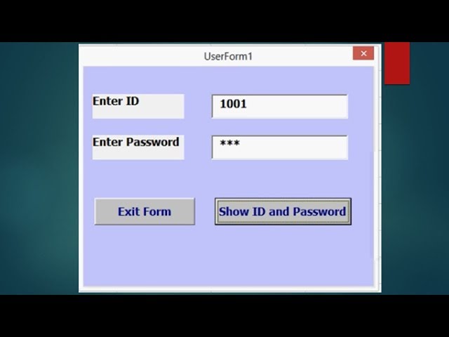 Userform Login with Password | advanced excel Userform