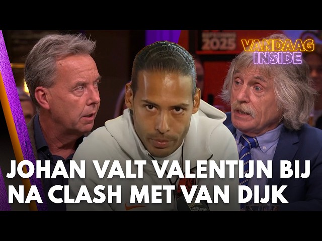 Johan Derksen valt Valentijn Driessen bij na confrontatie met Virgil van Dijk: 'Kinderlijk!'