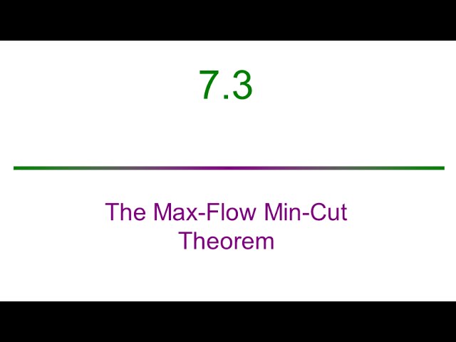MATH3302 - 22 - Max-Flow-Min-Cut