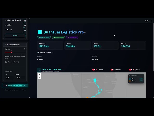 Multiple Vehicle Route Optimizer