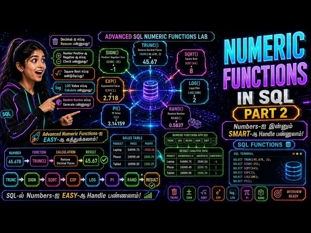 Numeric Functions in SQL | Part 2 | POWER, SQRT, MOD & RAND Explained in Tamil 🔥 | Keepgon