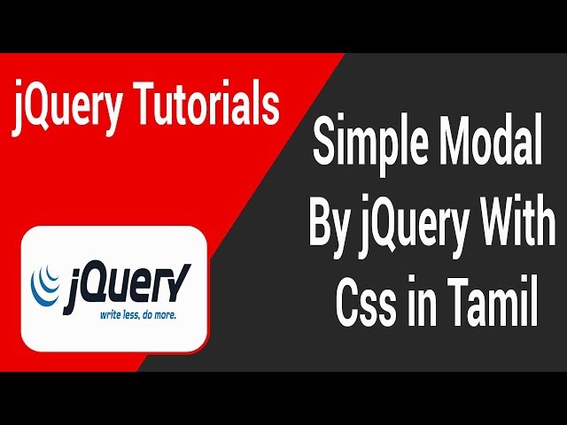 Simple Modal By jQuery With CSS in Tamil