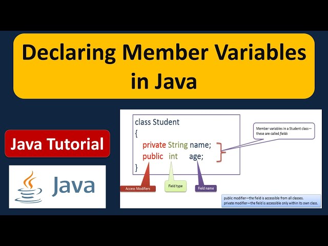 Declaring Member Variables in Java | Java Declaring Member Variables | Java Tutorial