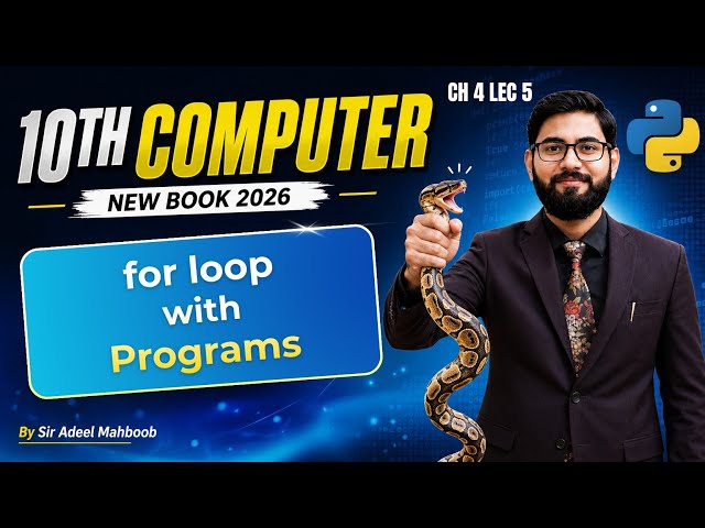 For loop in python class 10 | 10th class computer science new book