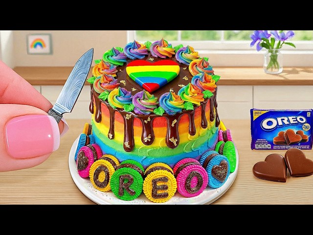 Rainbow Cake Decorating Ideas with OREO 🍪 | Satisfying Miniature Chocolate Cake Baking Tutorial