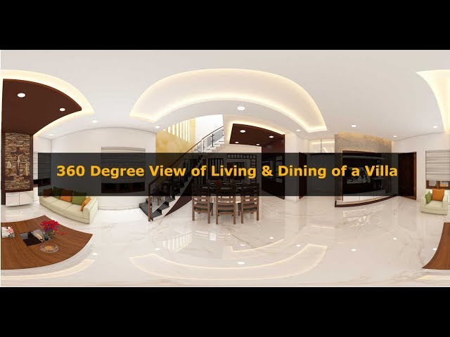 360 degree view of Living and Dining area of a Villa
