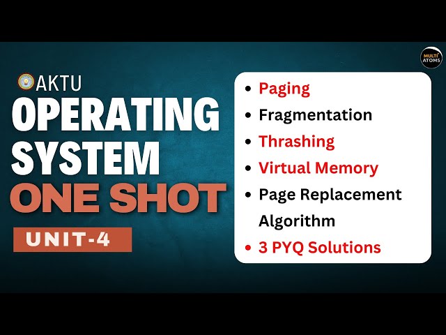 Operating System | Operating System Unit-4 One Shot | Operating System aktu | Aktu Exams | OS Unit-4