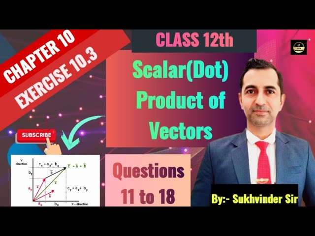 Chapter10(Scalar or Dot Product of Vectors)Class12th NCERT Maths / Sukhvinder/HTET/CSIRUGCNET/AIR07 