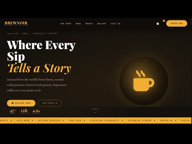 Create Coffee Shop Website Using HTML CSS JavaScript | Fully Responsive Tutorial