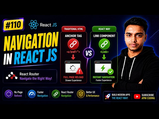 #110 Navigation Using Link | React Router Dom in React JS | React Router V7 | Link in React Router