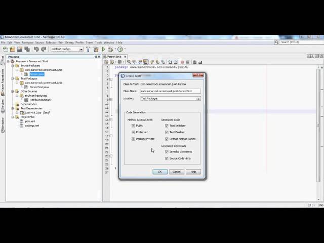 ▶ NetBeans 7 0   Generate JUnit tests