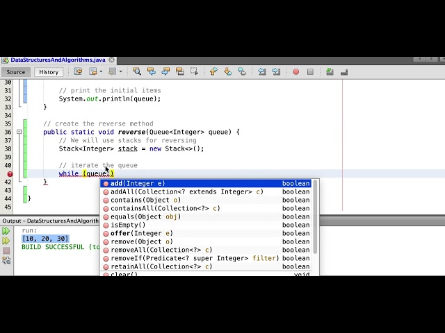 Reversing a Queue in Java