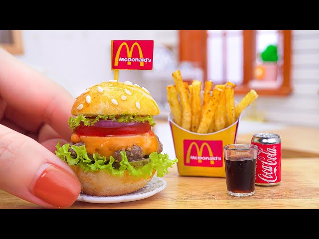 DIY 🍔 How To Make McDonald's Burger In Miniature Kitchen with Mini Yummy ! ASMR Cooking