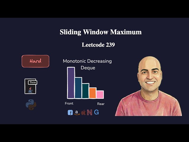 Sliding Window Maximum - Leetcode 239 | Monotonic Deque O(N) | Java & Python