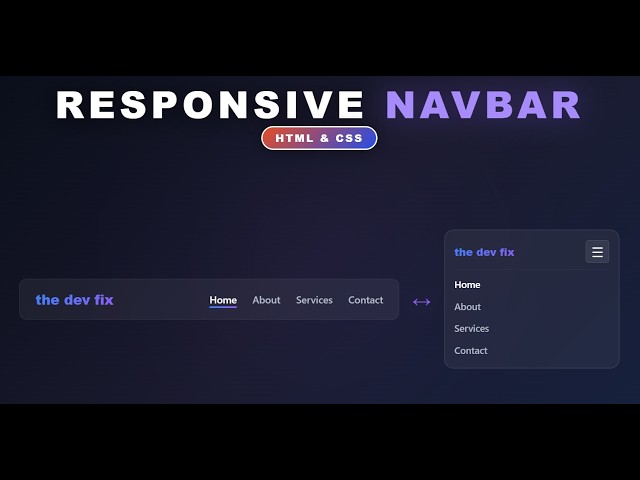 Responsive Navbar HTML CSS | Build a responsive Navigation Bar