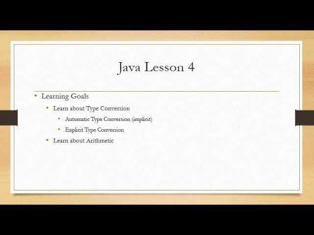 Java Type Conversion - Lesson 4