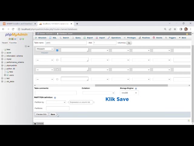Tutorial lengkap membuat database beserta tabel di phpmyadmin (XAMPP)